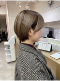 丸みショート×大人可愛いヘア×ブラウンカラー×30代20代