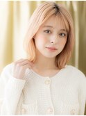 透明感ハイトーンカラーくびれヘア小顔ウルフボブY川口20代30代