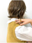 【nude仲井】オリーブベージュ/切りっぱなしボブ