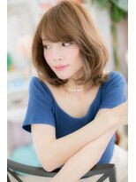 ミック ヘアアンドビューティー 大山店(miq Hair&Beauty) 抜け感こなれヘア◎斜めバングくせ毛風くびれミディc1