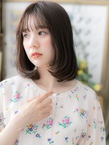 カバーヘア ブリス 上尾西口店(COVER HAIR bliss)&nbsp;黒髪アッシュ小顔ハイライトカラー大人ボブb上尾20代30代40代