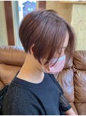 20代30代◎似合わせショート刈り上げピンクベージュ