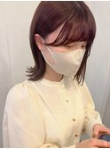大人可愛い20代30代40代小顔ニュートロボブ×ロゼブラウン