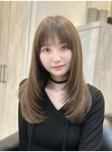 韓国風/レイヤー/小顔/前髪カット/髪質改善/グレージュ/透明感