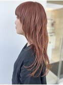 オレンジカラー　ロングウルフ