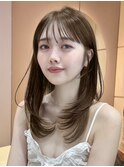 前髪顔まわりくびれレイヤー顔まわりカットharuhi