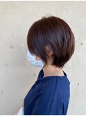 前下がりショートボブ/マニッシュボブ/マロンベージュ/30代/40代