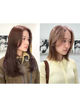 ブリーチなしで叶う透明感カラーからブリーチありのハイトーンまでトレンド感のあるカラーを幅広くご提案！