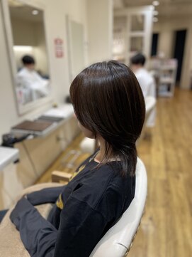 ウルフカット×うる艶グレージュカラー【高濃度水素カラー】