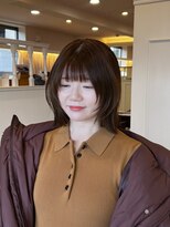 トゥルーブ バイ ファースト 富沢店(trove by first) レイヤーボブ/外はね/ブラウンカラー/フェイスレイヤー