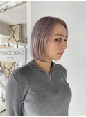 ホワイト+ニュアンスラベンダーボブ