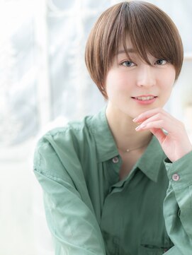 カバーヘア 上尾西口店(COVER HAIR) 斜めバングxラベージュ小顔マッシュショートa上尾20代30代40代