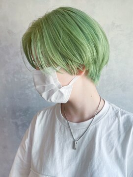 アルバム 渋谷パルコ(ALBUM) ライムグリーン_マチルダボブピンクベージュ_ba354091