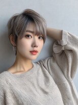 フレイムスヘアーアンドリラックス 西川口店 前髪パーマアッシュカラーグレーベージュレイヤーロング