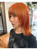 顔周りレイヤー×高発色ビビットオレンジ♪