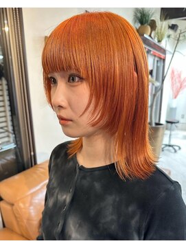 コレットヘアー ザモリオカ(Colette HAIR the MORIOKA) 顔周りレイヤー×高発色ビビットオレンジ♪