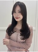 韓国ヘア/前髪カット/レイヤーカット/ベージュ/ミディアム