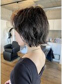 くせ毛カット☆カーキグレージュ☆レイヤーボブ☆カジュアルボブ