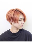 ハンサムショート#ボブ#ブリーチ#オレンジ#ダブルカラー#浜松