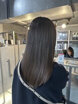 ノス 表参道(NOOS) 髪質改善 グレーベージュ アッシュカラー レイヤーロング 黒髪