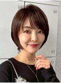 30代40代大人女性/前髪ありショートボブ/ショートヘア/髪質改善