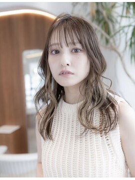 オースティン 調布アミックス(AUSTIN) デザインカラーレイヤーカットウェットヘアオリーブベージュ