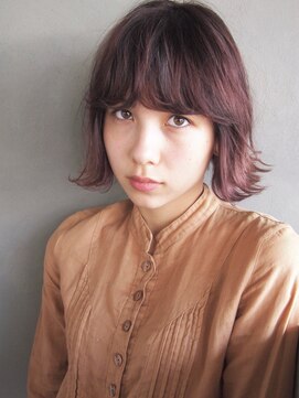 コス(kos) 重めのシルエットのレトロボブ＊暖色系スモーキーピンク