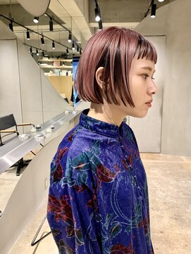 ビビト(bibito) bibito color ミニボブ　インナーカラー　くすみピンク