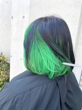 シモキタジャムズ グリーンインナーカラー＊インナーカラー/ダブルカラー