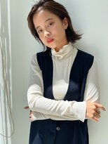 オーシャン(Ocean)&nbsp;［OCEAN Hair&Life 水田成美］前髪なし/トレンド外ハネミニボブ