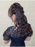 王道ハーフアップ　結婚式/二次会/お呼ばれ