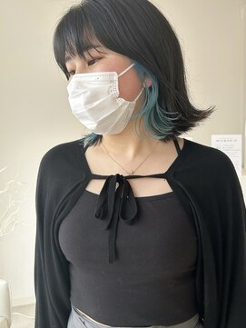 コト 福井大和田店(coto) 福井　大和田　水色インナーカラー　ペールブルー　10代　20代