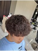 波巻きスパイラルパーマ　ツイストスパイラルパーマ　マッシュ