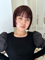 ガーデンヨコハマ(GARDEN YOKOHAMA)&nbsp;レイヤー姫カット切りっぱなしボブフルバング前髪イメチェン暖色