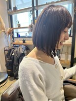 ワ ヘアー(wa-hair)&nbsp;愛され切りっぱなしボブ　髪質改善　韓国風斜めバンク　ミニボブ