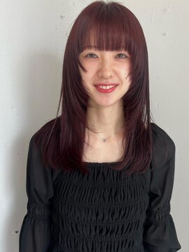 アルテペロ(arte pelo) 【arte pelo】ロング/顔周りレイヤー/ワインレッド