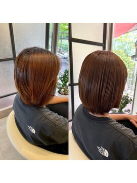 アール 神戸三田けやき台店(Ar) ベージュ×ボブ