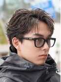 スパイキーショートパーマビジネスヘアメンズパーマ刈り上げ