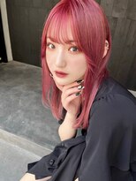 ファイブバイジエクト 堀江(FIVE by The Ect)&nbsp;ピンクカラー×シースルーバング×似合わせカットs