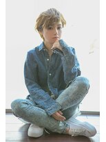 メンズアンドレディース モテナ&nbsp;くせ毛ショート ベージュ系カラー 大人ボブ【モテナ 豊田 浄水】