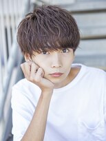 シティ(CITY) フェザーパーマブルーブラックサーフカールスパイキーショート