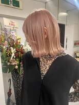 ヴィア 京都烏丸(Via)&nbsp;ボブ ピンク ケアブリーチ ダブルカラー ハイトーン 髪質改善