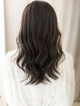 カバーヘア 上尾西口店(COVER HAIR) 黒髪アッシュ波巻きウェーブパーマエアリーロングY上尾30代40代