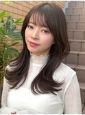 ミディアムレイヤーカット/30代40代50代/顔周りカットくびれヘア