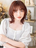 カバーヘア ブリス 大宮西口(COVER HAIR bliss)&nbsp;暖色系カラーひし形ミディハッシュカットc7大宮20代30代40代