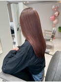 大人シアーベージュミニウルフボブミディアムレイヤー