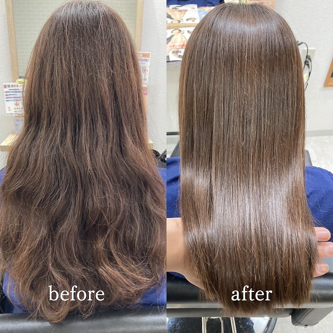 エルプラスヘアー 平尾店(L+hair) 20代30代40代髪質改善トリートメントベージュ艶感縮毛矯正