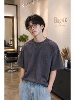 MEN's Baguz MEN'Sカット/ MEN'Sパーマ/ MEN'Sカラー 無造作カール×濡れ感束感メンズマッシュ韓国風パーマヘア