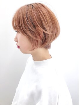アイティー バイ アルバム 中野店(IT by ALBUM) オレンジベージュ丸みショート_耳かけウェーブパーマ_ba279243