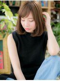 斜めバングショコラグレージュ小顔大人ボブc4川口20代30代40代!